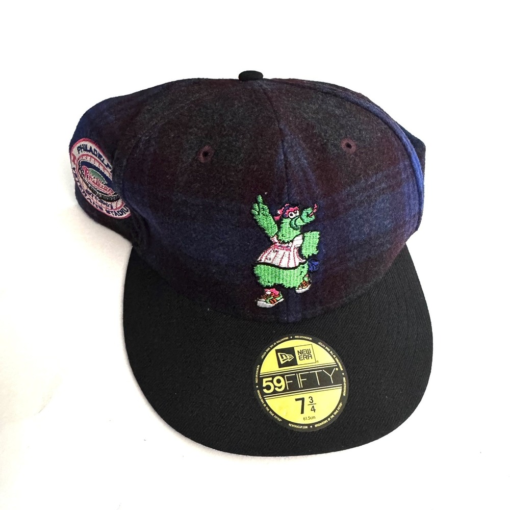 PHILADELPHIA PHILLIES Baseball Hat New Era Plaid Wool 59Fifty Fitted 7 3/4 NEW